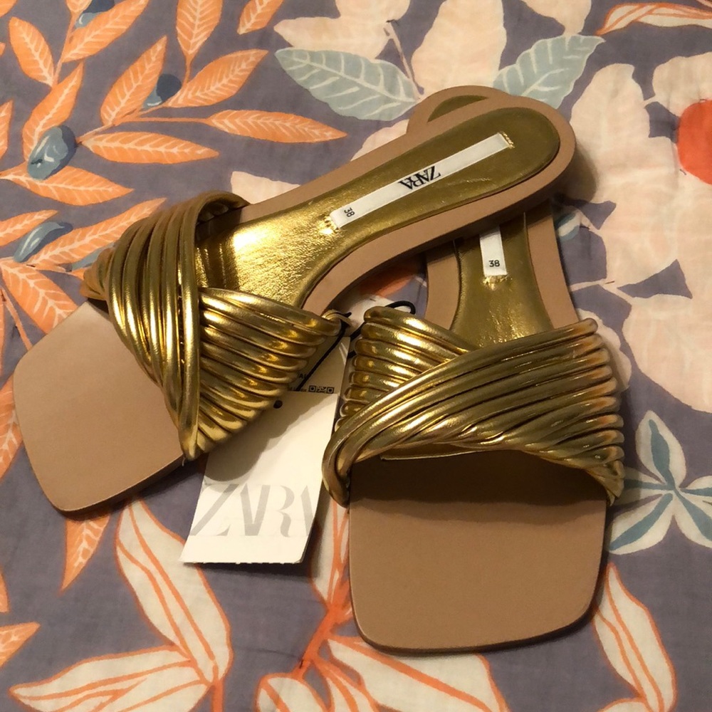 Zara gold sandals, size 7.5